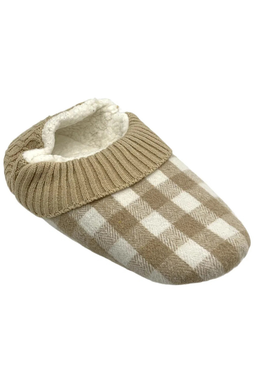 MUK LUKS Women's Step-In Soft Sole Flannel Slipper Beige - Medium